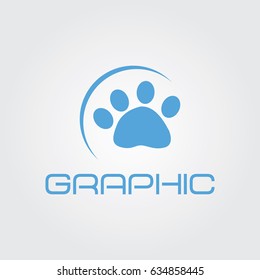 Creative logo design and Unique symbol with pet paw.