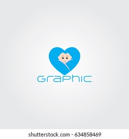 Creative logo design and Unique symbol with baby and heart.