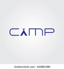 Creative logo design and Unique symbol with camp.