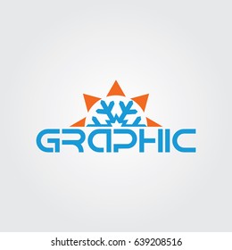 Creative logo design and Unique symbol with sun and snow.