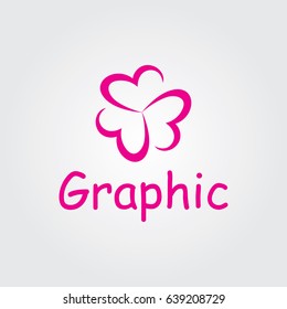 Creative logo design and Unique symbol with heart flower.
