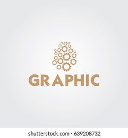 Creative logo design and Unique symbol with  gear.