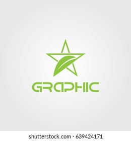 Creative logo design and Unique symbol with leaf star.