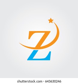 Creative logo design and Unique symbol with star and letter z.