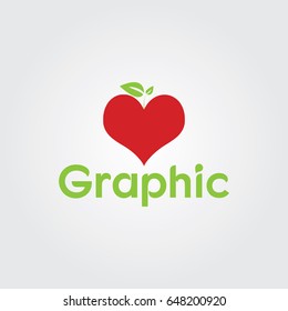 Creative logo design and Unique symbol with heart and leafs.