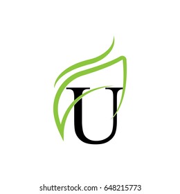 Creative logo design and Unique symbol with u and leaf.