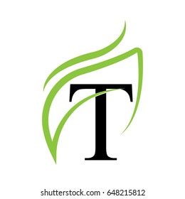 Creative logo design and Unique symbol with t and leaf.