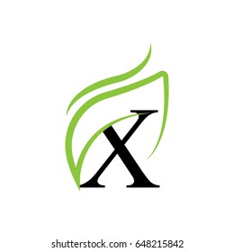 Creative logo design and Unique symbol with x and leaf.