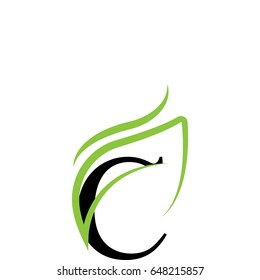 Creative logo design and Unique symbol with c and leaf.