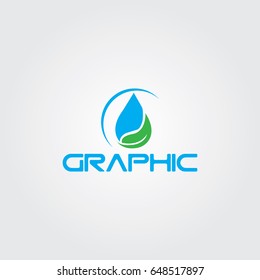 Creative logo design and Unique symbol with water drop and leaf.