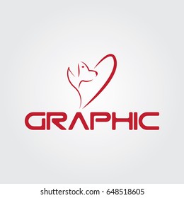 Creative logo design and Unique symbol with heart and dog.