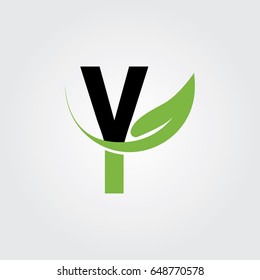 Creative logo design and Unique symbol with leaf and y.