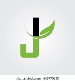 Creative logo design and Unique symbol with leaf and j.