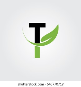 Creative logo design and Unique symbol with leaf and t.