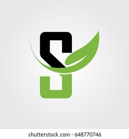 Creative logo design and Unique symbol with leaf and s.