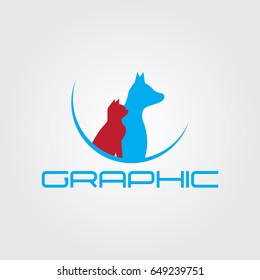 Creative logo design and Unique symbol with cat and dog.