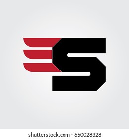 Creative logo design and Unique symbol with wings and s.