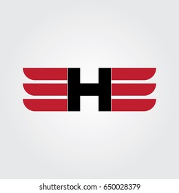 Creative logo design and Unique symbol with wings and h.