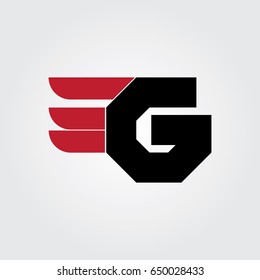 Creative logo design and Unique symbol with wings and g.