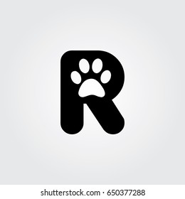 Creative logo design and Unique symbol with paw and r.