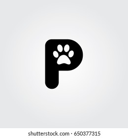 Creative logo design and Unique symbol with paw and p.