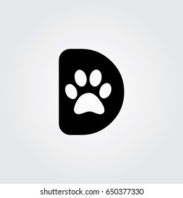 Creative logo design and Unique symbol with paw and d.