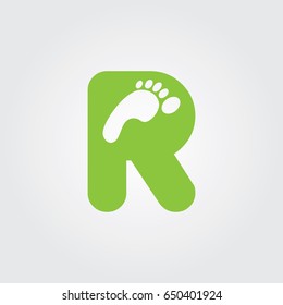 Creative logo design and Unique symbol with foot print and r.