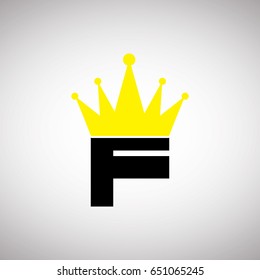 Creative logo design and Unique symbol with crown and f.