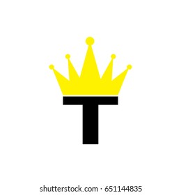 Creative logo design and Unique symbol with crown and t.