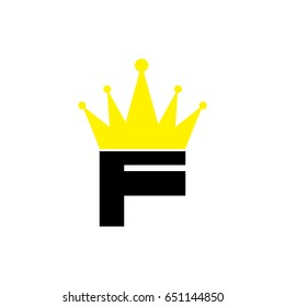 Creative logo design and Unique symbol with crown and f.