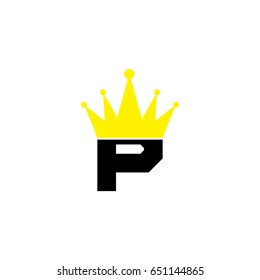 Creative logo design and Unique symbol with crown and p.