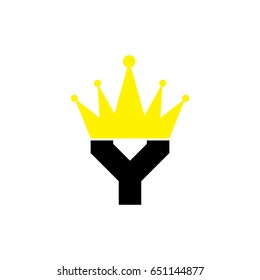 Creative logo design and Unique symbol with crown and y.