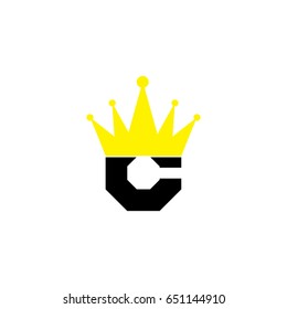 Creative logo design and Unique symbol with crown and c.