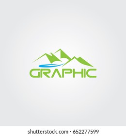 Creative logo design and Unique symbol with mountains.