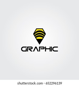 Creative logo design and Unique symbol with bee pin.