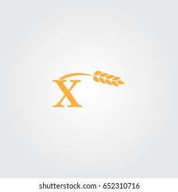 Creative logo design and Unique symbol with wheat and x.