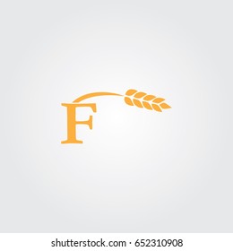 Creative logo design and Unique symbol with wheat and f.