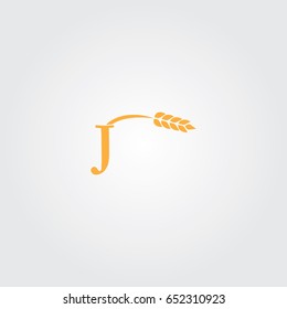 Creative logo design and Unique symbol with wheat and j.