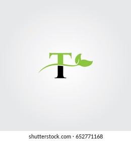 Creative logo design and Unique symbol with leafs and t.