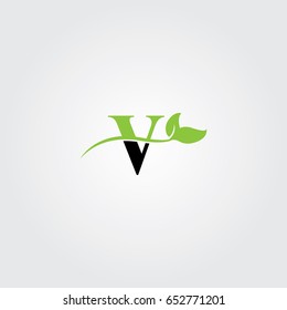 Creative logo design and Unique symbol with leafs and v.