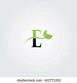 Creative logo design and Unique symbol with leafs and e.