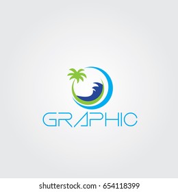 Creative logo design and Unique symbol with island.