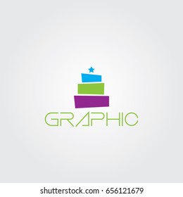 Creative logo design and Unique symbol with cake and star.