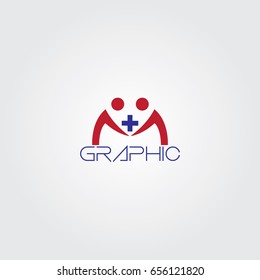 Creative logo design and Unique symbol with plus and people icon.