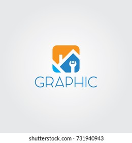 Creative logo design and Unique symbol with house.