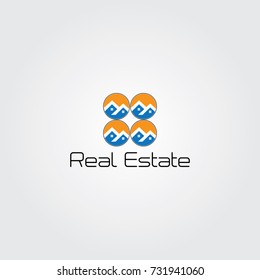 Creative logo design and Unique symbol with houses.