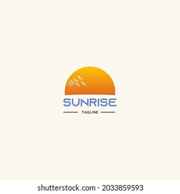 creative logo design vector illustration icon sunrise,sunset