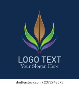 Creative logo design vector image on blue background