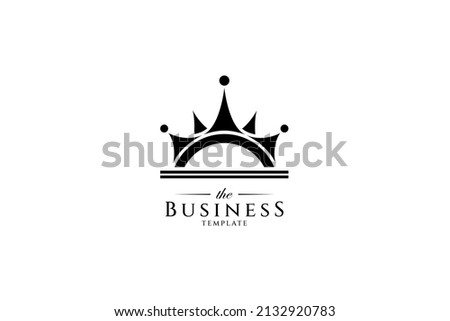 A creative logo design where the shape of the crown is combined with the shape of the sun in a simple flat concept.