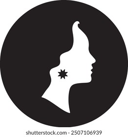 Creative logo design women face icon vector art illustration
